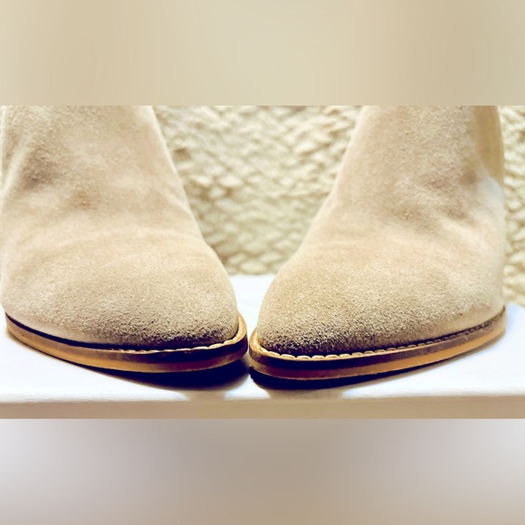 Lucky Brand beige slip on high heeled mule boots - Picture 3 of 10